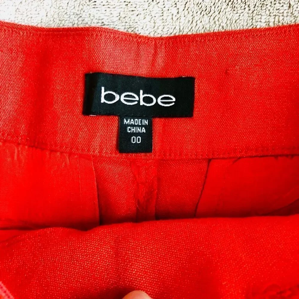 Bebe Women’s Low Rise Short Linen Shorts